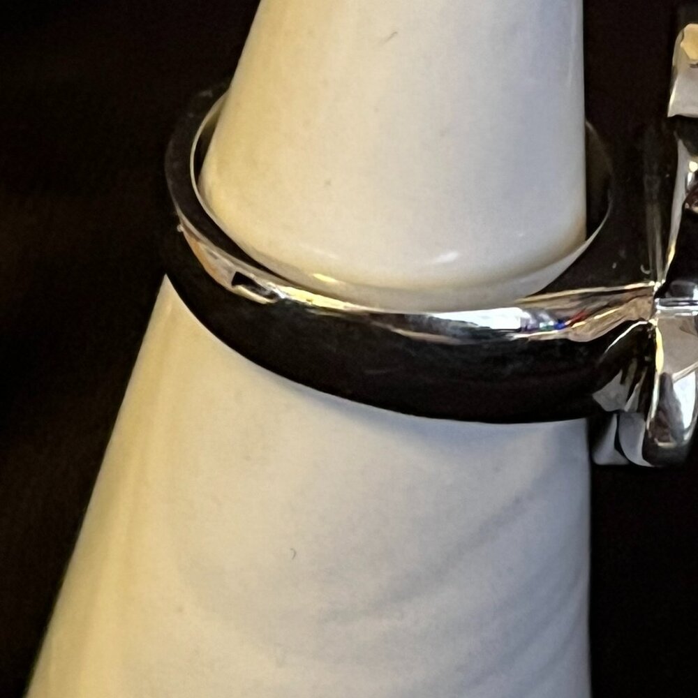 Steel by Design White Moonstone Flower Ring – Size 8 - Picture 5 of 9